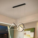 GobekUsa Contemporary Black/Gold LED Pendant Chandelier for Dining Room: Sunset Metallic Island Hanging Lighting