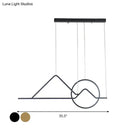 GobekUsa Contemporary Black/Gold LED Pendant Chandelier for Dining Room: Sunset Metallic Island Hanging Lighting