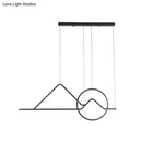 GobekUsa Contemporary Black/Gold LED Pendant Chandelier for Dining Room: Sunset Metallic Island Hanging Lighting