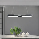 GobekUsa Oblong Acrylic Pendant Light Kit - Simple Style, Black/Gold LED Island Lamp in Warm/White Light for Dining Room
