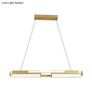 GobekUsa Oblong Acrylic Pendant Light Kit - Simple Style, Black/Gold LED Island Lamp in Warm/White Light for Dining Room