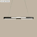 GobekUsa Oblong Acrylic Pendant Light Kit - Simple Style, Black/Gold LED Island Lamp in Warm/White Light for Dining Room