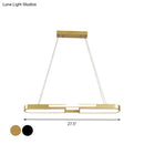GobekUsa Oblong Acrylic Pendant Light Kit - Simple Style, Black/Gold LED Island Lamp in Warm/White Light for Dining Room