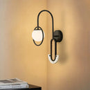 GobekUsa Opal Glass Ball Wall Sconce - 1-Light Gold/Black Finish Wall Mount Lamp