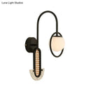 GobekUsa Opal Glass Ball Wall Sconce - 1-Light Gold/Black Finish Wall Mount Lamp