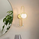GobekUsa Opal Glass Ball Wall Sconce - 1-Light Gold/Black Finish Wall Mount Lamp