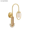 GobekUsa Opal Glass Ball Wall Sconce - 1-Light Gold/Black Finish Wall Mount Lamp