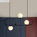 GobekUsa Modern Opal Glass Oblong Chandelier – Ceiling/Island Light Fixture with 3/4 Black/Gold Lights for Dining Room