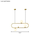 GobekUsa Modern Opal Glass Oblong Chandelier – Ceiling/Island Light Fixture with 3/4 Black/Gold Lights for Dining Room