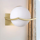 GobekUsa Modern Opal Glass Globe Wall Sconce with 1 Light - Bedroom Lighting in Black/Gold
