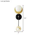 GobekUsa Modern 2-Head Opal Glass Wall Sconce in Black and Gold
