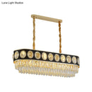 GobekUsa Modern Oval Island Light with 10 Black Crystal Heads for Hanging over Table