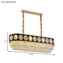 GobekUsa Modern Oval Island Light with 10 Black Crystal Heads for Hanging over Table