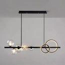 GobekUsa Modern Black Metal Island Pendant Lighting with Clear Glass for Dining Table