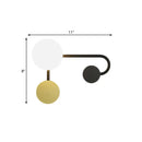 GobekUsa Nordic Style PVC Round Wall Sconce Light - Black/Gold Wall Mounted Lamp