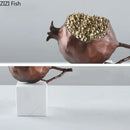 GobekUsa Golden Pomegranate Sculpture Desk Decoration