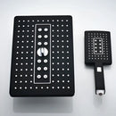 GobekUsa Black Rainfall Shower Head with Handshower - Over-head Shower Sprayer