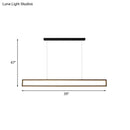 GobekUsa Minimalist Rectangular Metal LED Pendant Lamp for Dining Room: White/Warm Light, 39"/47" Long