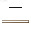 GobekUsa Minimalist Rectangular Metal LED Pendant Lamp for Dining Room: White/Warm Light, 39"/47" Long
