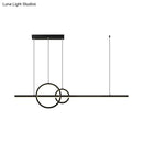 GobekUsa Modern Black/Gold Ring and Bar Metallic LED Island Pendant Lamp for Minimalist Kitchen Lighting