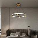 GobekUsa Black Ring LED Pendant Chandelier for Table Dining Living Kitchen Island Lighting