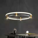 GobekUsa Black Ring LED Pendant Chandelier for Table Dining Living Kitchen Island Lighting