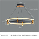 GobekUsa Black Ring LED Pendant Chandelier for Table Dining Living Kitchen Island Lighting