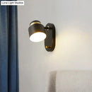 GobekUsa Modern Small Drum Wall Sconce with Rotatable LED Light - Black and Gold