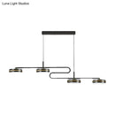 GobekUsa Minimalist Black Round Pendant Light - 4-Bulb Metallic Chandelier Fixture, Warm/White Lighting