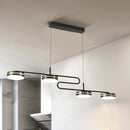 GobekUsa Minimalist Black Round Pendant Light - 4-Bulb Metallic Chandelier Fixture, Warm/White Lighting