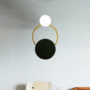 GobekUsa Modern Black and Gold Round Wall Sconce for Bedside Lighting