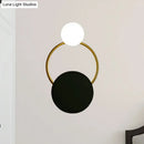 GobekUsa Modern Black and Gold Round Wall Sconce for Bedside Lighting