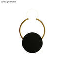 GobekUsa Modern Black and Gold Round Wall Sconce for Bedside Lighting
