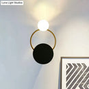 GobekUsa Modern Black and Gold Round Wall Sconce for Bedside Lighting