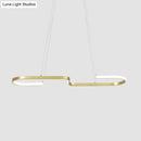 GobekUsa Modern S-Like Chandelier Lamp: Metallic Dining Room Pendant Light in Black/Gold, Warm/White LED Island