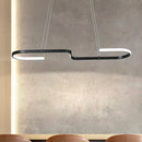 GobekUsa Modern S-Like Chandelier Lamp: Metallic Dining Room Pendant Light in Black/Gold, Warm/White LED Island