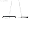GobekUsa Modern S-Like Chandelier Lamp: Metallic Dining Room Pendant Light in Black/Gold, Warm/White LED Island