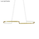 GobekUsa Modern S-Like Chandelier Lamp: Metallic Dining Room Pendant Light in Black/Gold, Warm/White LED Island