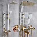 GobekUsa 5-Function Shower Faucet Set with Rain Shower Head, Hand Shower, and Bathtub Spout