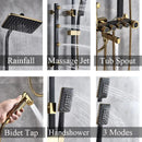 GobekUsa 5-Function Shower Faucet Set with Rain Shower Head, Hand Shower, and Bathtub Spout