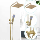 GobekUsa Black Gold Shower Faucet Set with Rainfall Bathroom Mixer Faucets