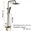 GobekUsa Black Gold Shower Faucet Set with Rainfall Bathroom Mixer Faucets