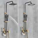 GobekUsa Black Gold Shower Faucet Set with Rainfall Bathroom Mixer Faucets