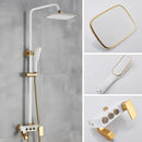 GobekUsa Black Gold Shower Faucet Set with Rainfall Bathroom Mixer Faucets