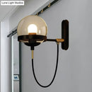 GobekUsa Modernist Black/Gold Rope Wall Sconce with Smoke Glass - 1 Light