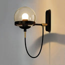 GobekUsa Modernist Black/Gold Rope Wall Sconce with Smoke Glass - 1 Light
