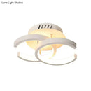 GobekUsa Modern Metal Small Ceiling Lamp - Round/Square/Moon Shape, LED Semi Flush Mount Lighting for Corridor - Black/White