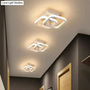 GobekUsa Modern Metal Small Ceiling Lamp - Round/Square/Moon Shape, LED Semi Flush Mount Lighting for Corridor - Black/White