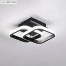 GobekUsa Modern Metal Small Ceiling Lamp - Round/Square/Moon Shape, LED Semi Flush Mount Lighting for Corridor - Black/White