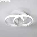 GobekUsa Modern Metal Small Ceiling Lamp - Round/Square/Moon Shape, LED Semi Flush Mount Lighting for Corridor - Black/White